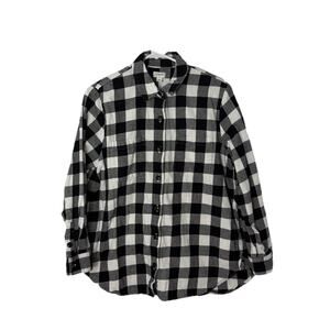 J.Crew Black White Buffalo Plaid Flannel Button Up Women’s MP